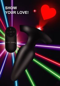 28X Laser Heart Silicone Anal Plug with Remote â€“ Large