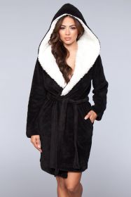 1817 Janet Plush Fleece Color Block Robe (size: S/M)